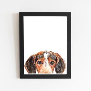 Treeing Walker Coonhound Art Print, Animal Art by FiolettaArts